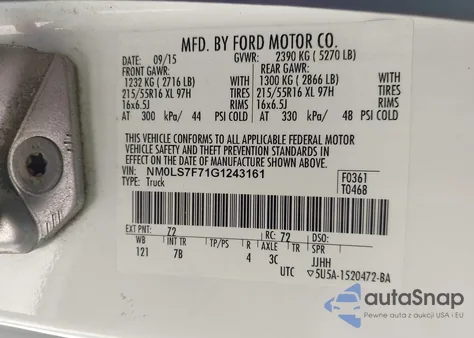 2016 Ford Transit Connect Xlt from USA, damaged, VIN NM0LS7F71G1243161